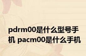 pdrm00是什么型号手机 pacm00是什么手机