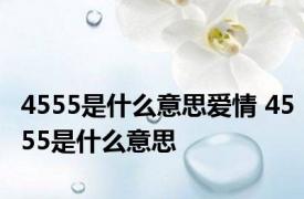 4555是什么意思爱情 4555是什么意思