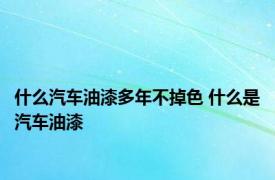 什么汽车油漆多年不掉色 什么是汽车油漆