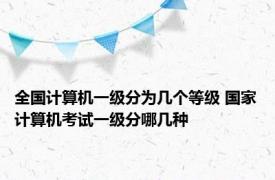 全国计算机一级分为几个等级 国家计算机考试一级分哪几种