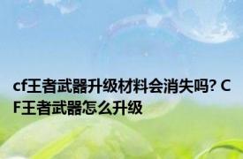 cf王者武器升级材料会消失吗? CF王者武器怎么升级