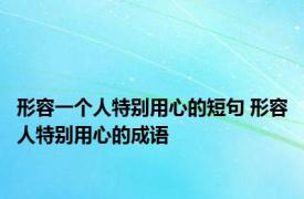 形容一个人特别用心的短句 形容人特别用心的成语