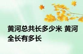 黄河总共长多少米 黄河全长有多长