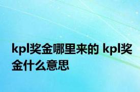 kpl奖金哪里来的 kpl奖金什么意思