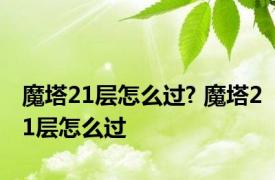 魔塔21层怎么过? 魔塔21层怎么过