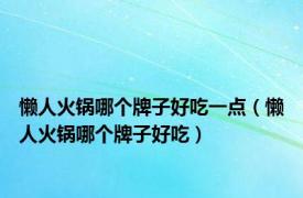 懒人火锅哪个牌子好吃一点（懒人火锅哪个牌子好吃）