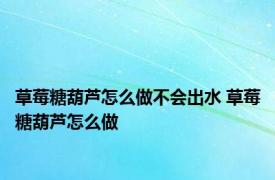 草莓糖葫芦怎么做不会出水 草莓糖葫芦怎么做