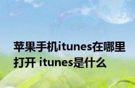 苹果手机itunes在哪里打开 itunes是什么