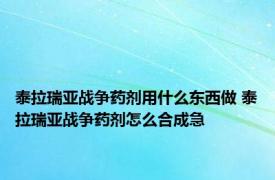 泰拉瑞亚战争药剂用什么东西做 泰拉瑞亚战争药剂怎么合成急