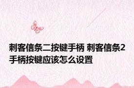 刺客信条二按键手柄 刺客信条2手柄按键应该怎么设置