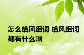 怎么给风组词 给风组词都有什么啊