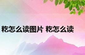 籺怎么读图片 籺怎么读 