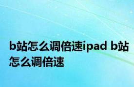 b站怎么调倍速ipad b站怎么调倍速