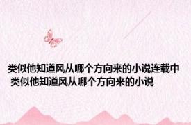 类似他知道风从哪个方向来的小说连载中 类似他知道风从哪个方向来的小说