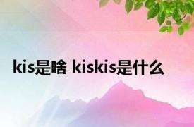 kis是啥 kiskis是什么