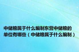 中储粮属于什么编制东营中储粮的单位有哪些（中储粮属于什么编制）