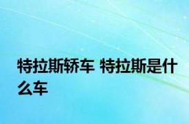 特拉斯轿车 特拉斯是什么车