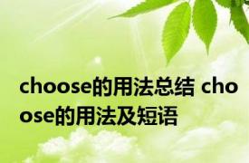 choose的用法总结 choose的用法及短语