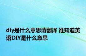 diy是什么意思请翻译 谁知道英语DIY是什么意思