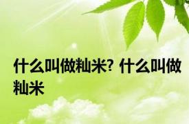 什么叫做籼米? 什么叫做籼米