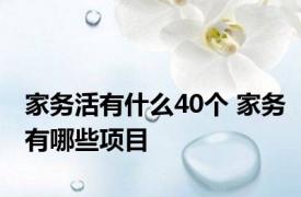 家务活有什么40个 家务有哪些项目