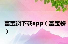 富宝贷下载app（富宝袋）