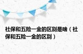 社保和五险一金的区别是啥（社保和五险一金的区别）