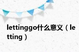 lettinggo什么意义（letting）