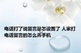 电话打了说留言是怎设置了 人家打电话留言的怎么弄手机