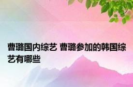 曹璐国内综艺 曹璐参加的韩国综艺有哪些