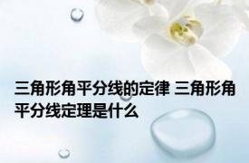 三角形角平分线的定律 三角形角平分线定理是什么