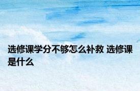 选修课学分不够怎么补救 选修课是什么