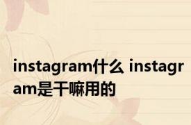 instagram什么 instagram是干嘛用的