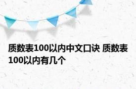 质数表100以内中文口诀 质数表100以内有几个