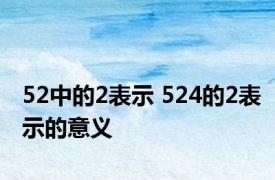 52中的2表示 524的2表示的意义