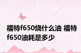 福特f650烧什么油 福特f650油耗是多少