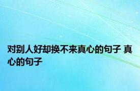 对别人好却换不来真心的句子 真心的句子