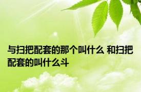 与扫把配套的那个叫什么 和扫把配套的叫什么斗