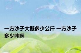 一方沙子大概多少公斤 一方沙子多少吨啊