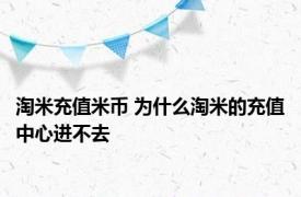 淘米充值米币 为什么淘米的充值中心进不去