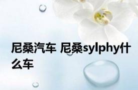 尼桑汽车 尼桑sylphy什么车