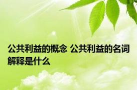 公共利益的概念 公共利益的名词解释是什么