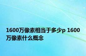 1600万像素相当于多少p 1600万像素什么概念