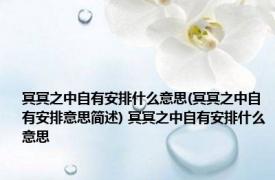 冥冥之中自有安排什么意思(冥冥之中自有安排意思简述) 冥冥之中自有安排什么意思