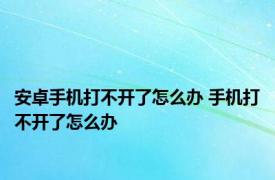 安卓手机打不开了怎么办 手机打不开了怎么办