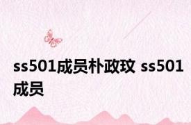 ss501成员朴政玟 ss501成员 