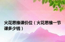 火花思维课价位（火花思维一节课多少钱）