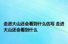 走进大山还会看到什么仿写 走进大山还会看到什么