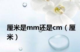 厘米是mm还是cm（厘米）