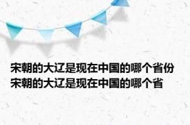 宋朝的大辽是现在中国的哪个省份 宋朝的大辽是现在中国的哪个省